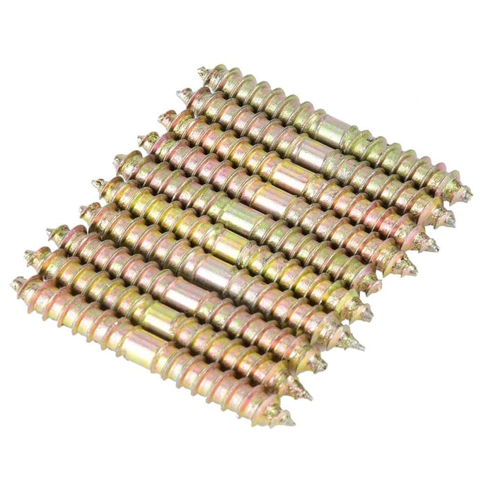 10 stuks 6*50mm deuvelschroef houtbewerking meubelverbinder dubbelzijdige schroef beige