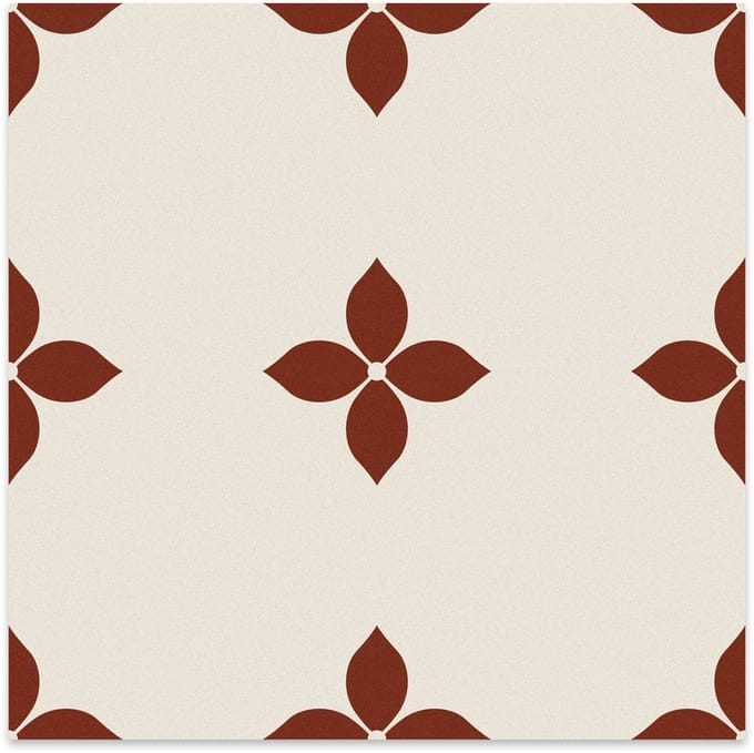 24Supply Plaktegels - Vloer - 10 Stuks - Glans - Portugese bloem - 30x30cm