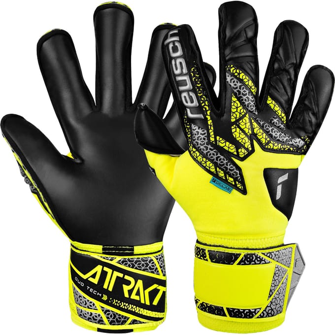 Reusch Attrakt Duo Evolution Yellow Silver - Keepershandschoenen - Maat 10