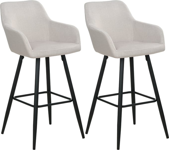 CASMALIA - Barkruk set van 2 - Taupe - Fluweel