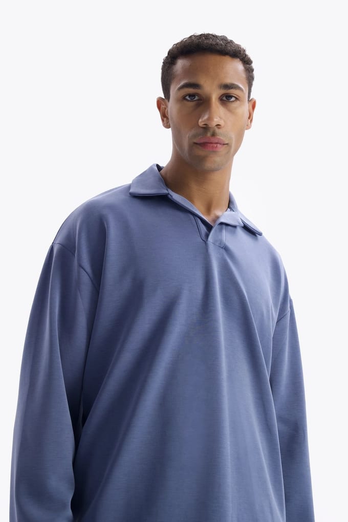 Oversized Polo T-shirt met Lange Mouwen
