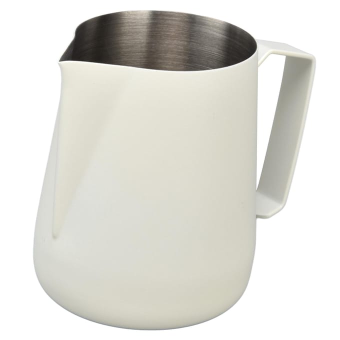 Pichet à lait Mousseur épaissi 450 ml avec bec verseur pointu pour machine à café CaféBlanc L blanc