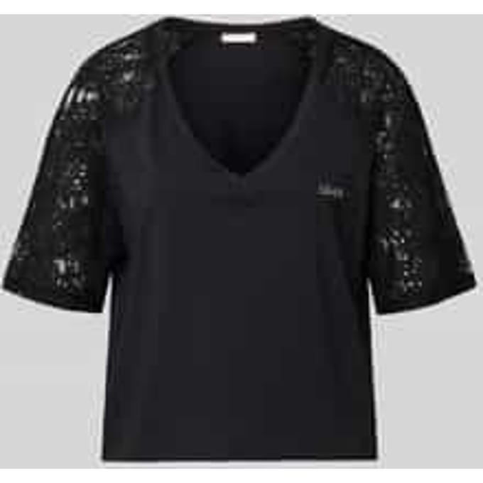 T-shirt met kant en gestikt logo