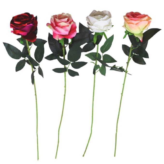 Kunstrozen – 12 Stuks – 76 cm – 4 Kleurvarianten – 3 per Model – Decoratief Rozenboeket