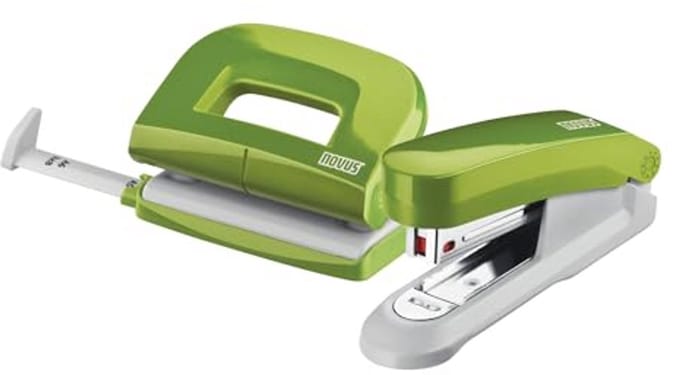 Bureauset met Nietmachine en Perforator - Inclusief 1000 Nietjes - Groen