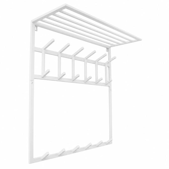 LOFT42 Kapstok Jaimy - Wit – Metaal – 6 dubbele haken - 80x80x30