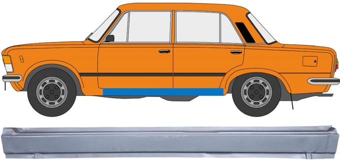 Volledige dorpel voor Fiat 125p 1968-1991 / Links