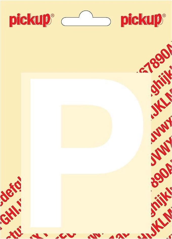 Pickup plakletter Helvetica 100 mm - wit P