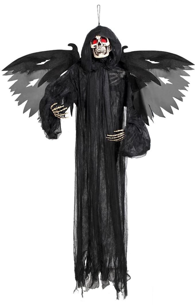 Boland - Decoratie > Hangdecoraties - Halloween Demoon 165cm Zwart - Licht