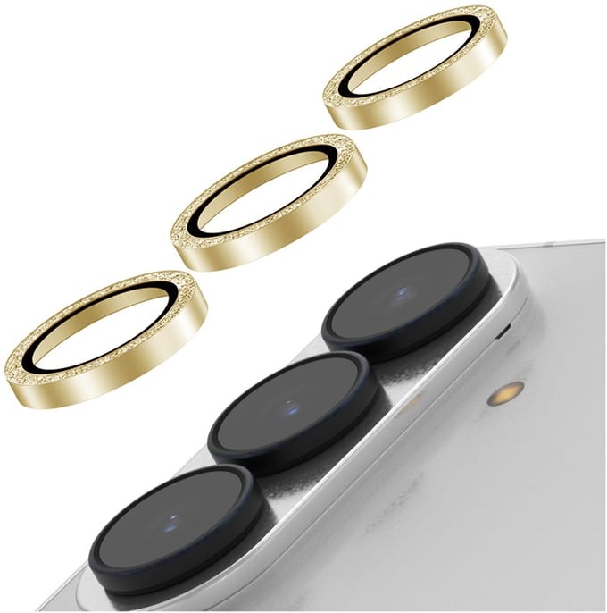 AVY Camera Lens Protector Rings | Geschikt voor Samsung Galaxy Z Fold 7 | Camera Lens Protector Glas | Schokbestendig | Krasbestendig | met Applicator | Glitter Goud