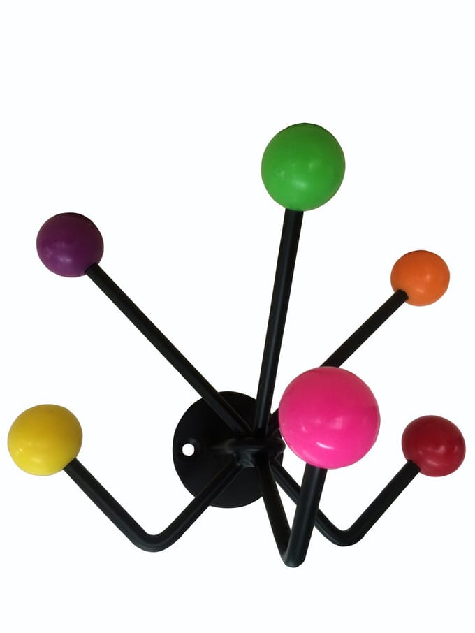 HOME It® Kapstok, 6 haken - zwart, multi