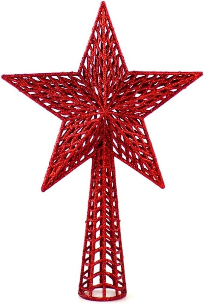 Gerimport Piek kerstboom - rood - kunststof - 36 cm - boomtopper/versiering