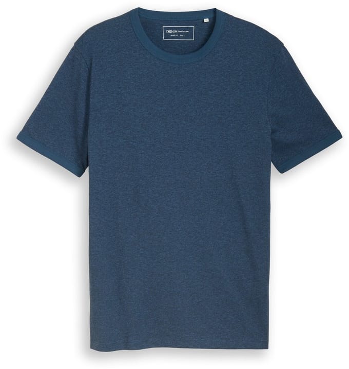 Tom Tailor Denim - T-shirt in gemêleerde look - Maat S - nighttime blue melange