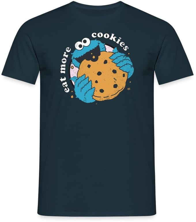 Sesamstraat Koekiemonster Eet Meer Koekjes T-Shirt Heren