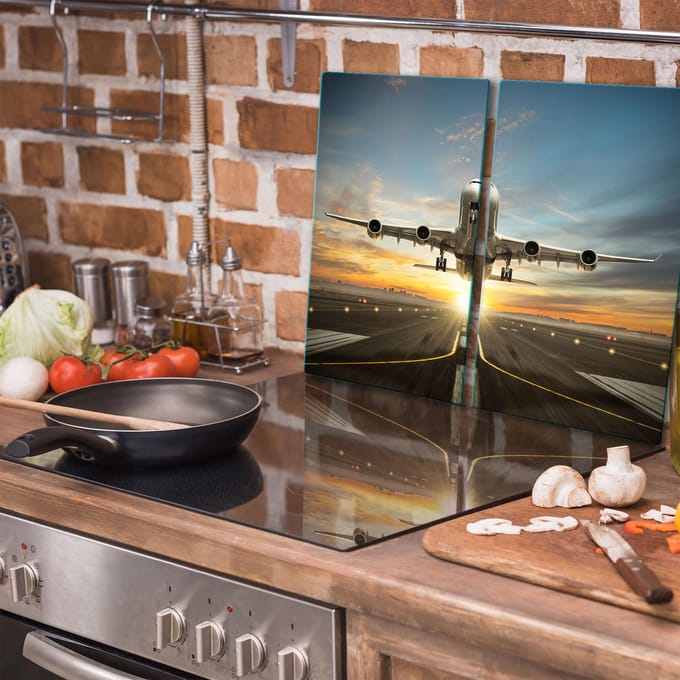 TMK ArtDeko - Snijplank - 30x52 cm - Glas - Kleurig Landschap