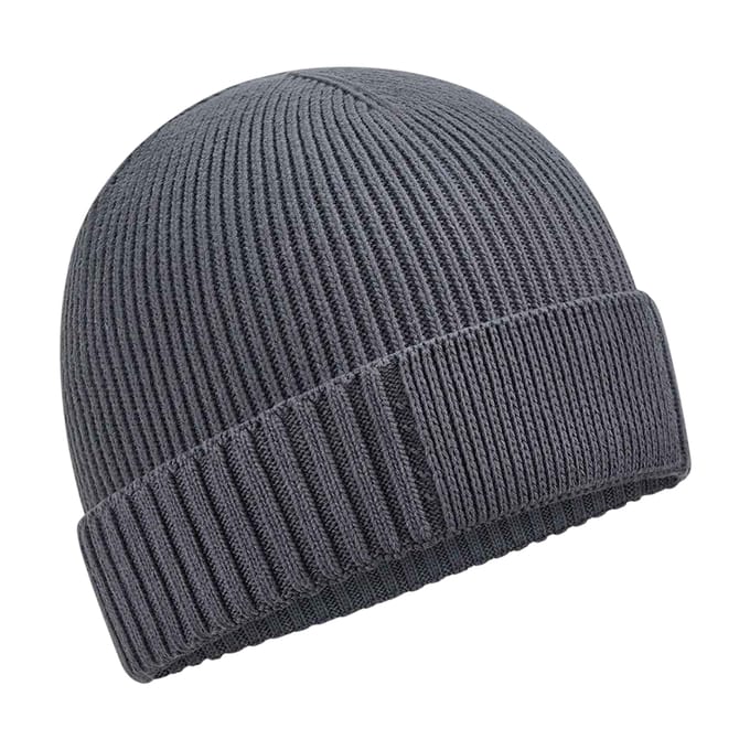 Beechfield Organic Cotton Engineered Patch muts (Grafietgrijs)