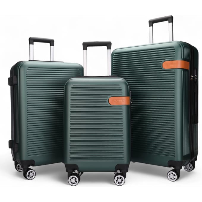 Harde koffer in smaragdgroen, robuust ABS, lichtgewicht bagage, vakantietas
