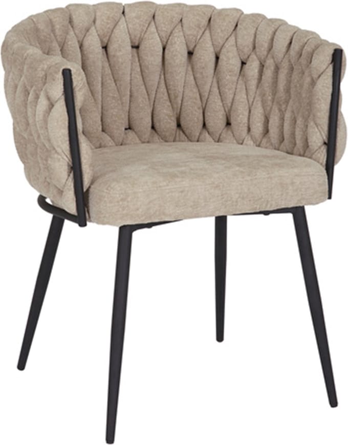 Bronx71® Eetkamerstoel River chenille beige - stoel
