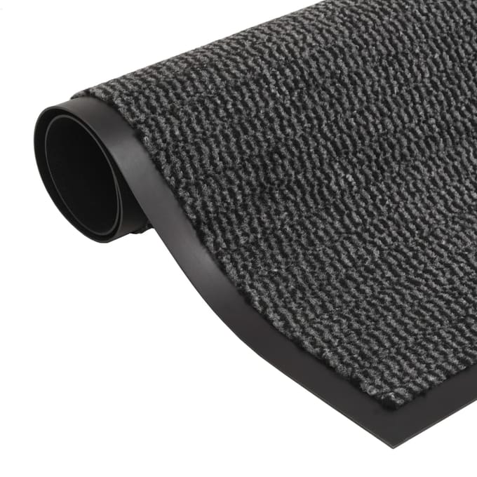 vidaXL - Droogloopmat - rechthoekig - getuft - 80x120 - cm - antraciet