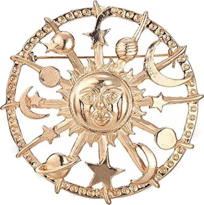 Fako Bijoux - Broche - Maan - 53mm - Goudkleurig