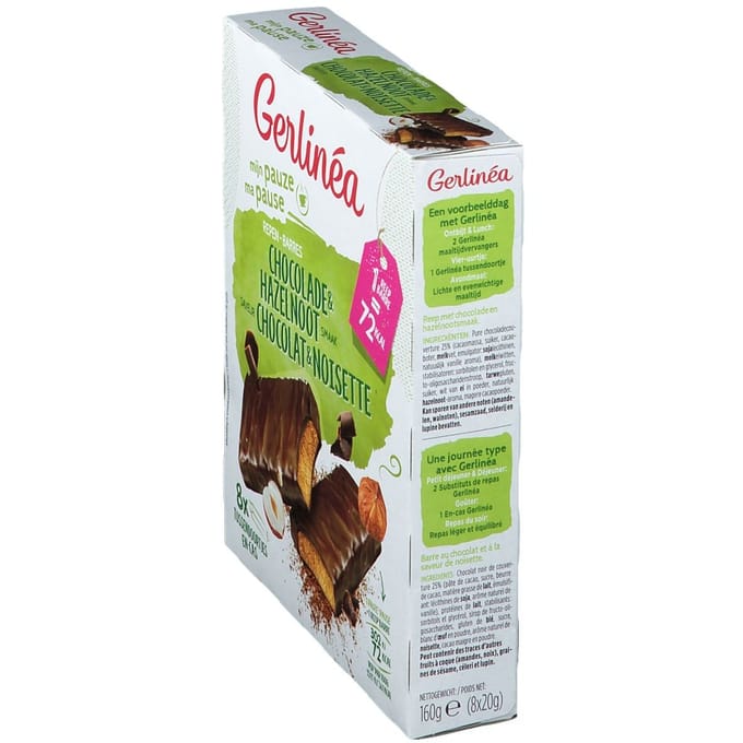 Gerlinéa Mijn Pauze Repen Chocolade & Hazelnoot 8x20 Reep