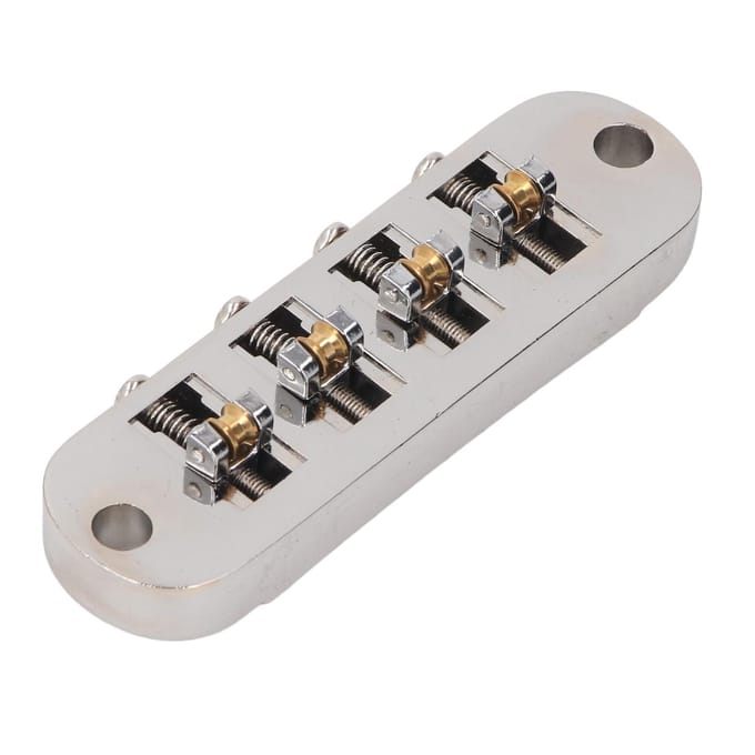 Gitaar Roller Zadels Brug Zilverlegering Hoge Stabiliteit Roller Brug voor 4-snarige Basgitaren white