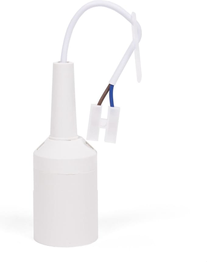Benson Verhuisfitting - E27 - wit - fitting met kroonsteen en kabel