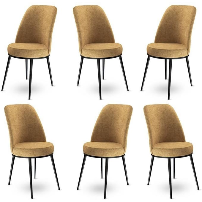 Set van 6 eetkamerstoelen Dexa velvet | Atelier Del Sofa