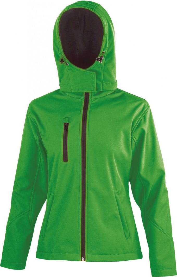 Result Women´s TX Performance Hooded Soft Shell Jacket RT230F - Vivid Green/Black - M