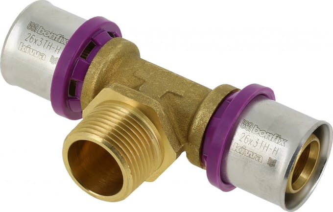 Bonfix Perskoppeling - 2x Alu-pers - 1x Buitendraad - T-koppeling - 26 x 3/4 x 26mm
