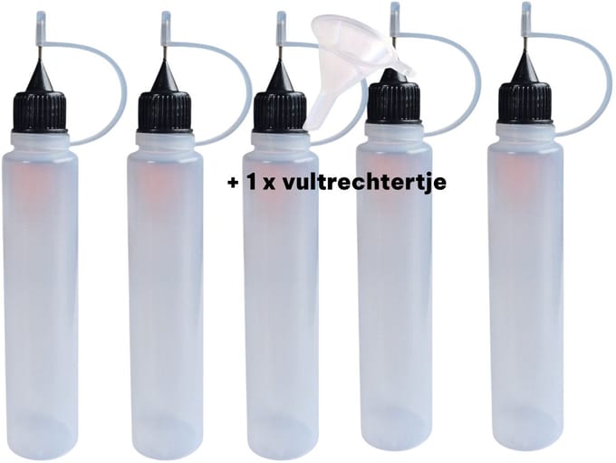 Han‑Bar® 5 stuks Naaldflesjes 30 ml (met vul trechtertje)