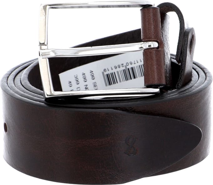 SADDLER Leren Riem Borgholm Belt W90 Dark Brown Bruine