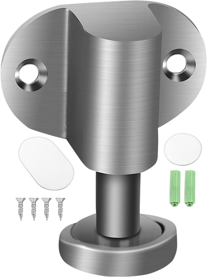 Deurstopper - Deurhouder - Deuren Open Houden - Magnetische Bevestiging - 6.3cm Lengte - Zilver
