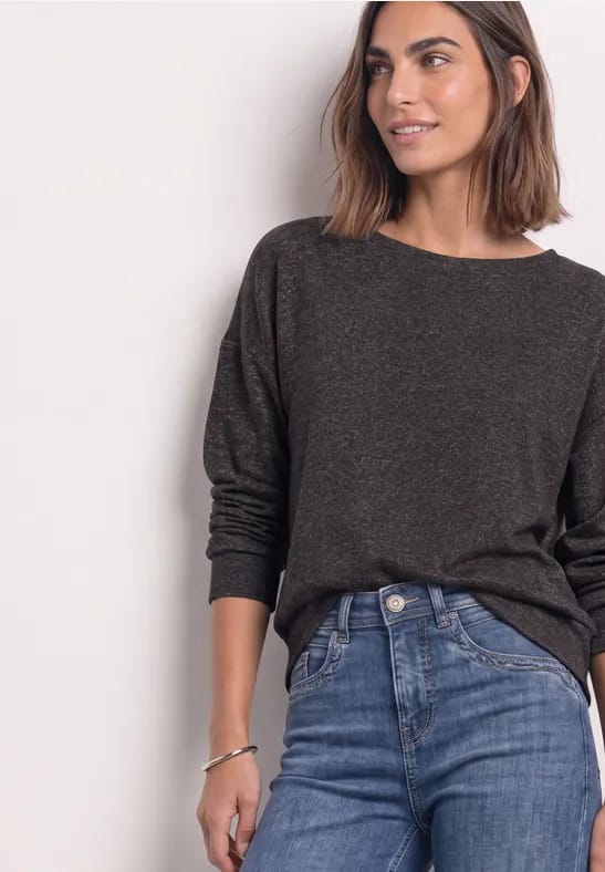 Shirt met lange mouwen en elastische zoom