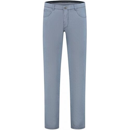 Com4 Broek Swing Front Cotton Trousers Fine Structure Pattern Licht Blauw / male