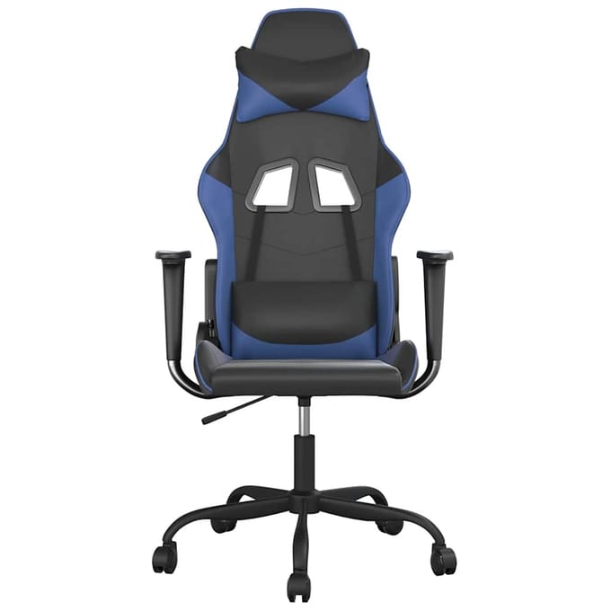 vidaXL - Gamestoel - kunstleer - zwart - en - blauw