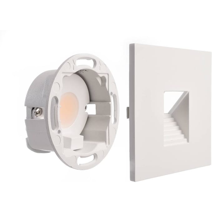 Deko-Light LED wand inbouwlamp SET Alwaid, wit 8 x 8 cm, niveau 2.700 K