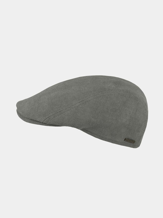 Edson - Canvas flat cap - Groen