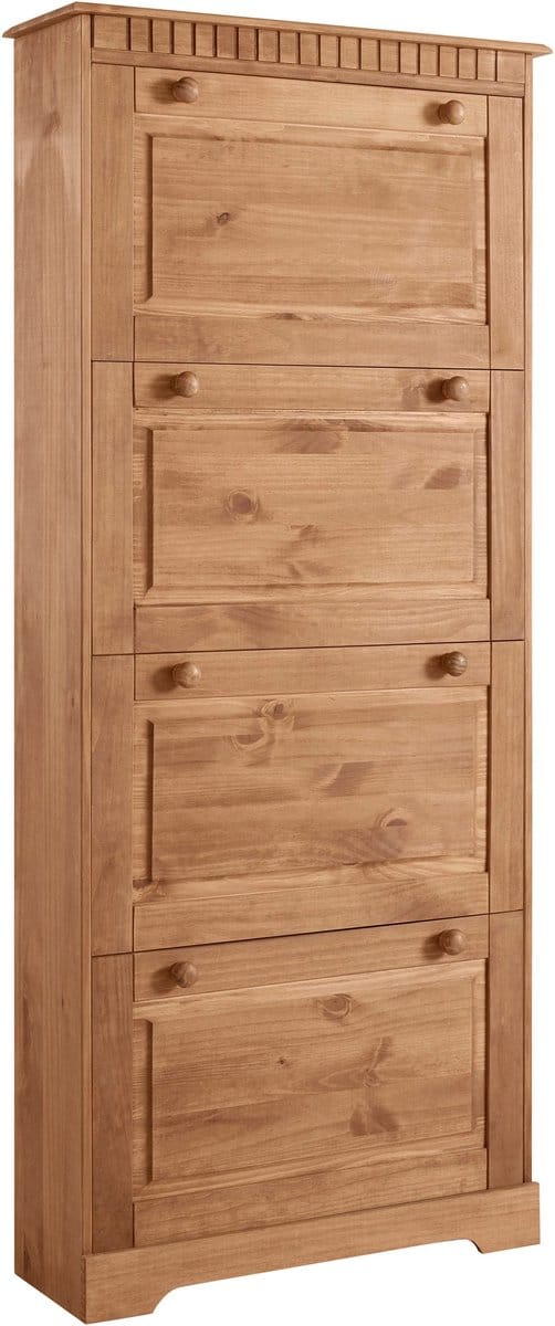 Lisa-Schoenenkast - 4 Kleppen - Bruin Grenen