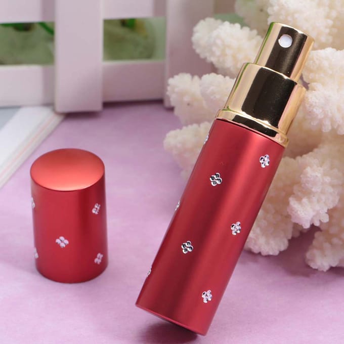 10ml Aluminium Navulbare Parfumfles Draagbare Lege Pomp Lotion Parfum Verstuiver Rood brown