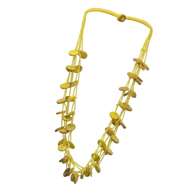 Vrouw Boheemse kokosnoot geweven kralen ketting hanger oranje as described koffie