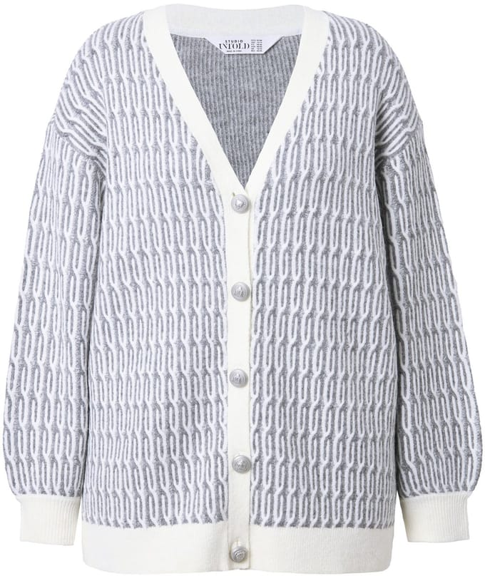 Studio Untold - Dames - Vest oversized kabelsteek - Grijs melange - Maat 42+