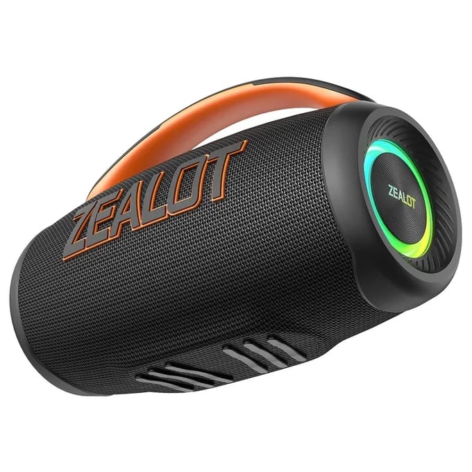 zealot-P12 Luidspreker 60W Bluetooth-luidspreker Draagbare luidspreker met 10 uur speeltijd, draagbaar handvat, voor kamperen, feest, TWS, AUX