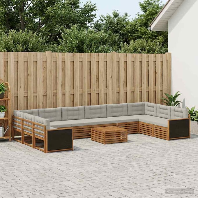 vidaXL - Sofa-Sets - 11 - st - Massief - Acacia - Hout
