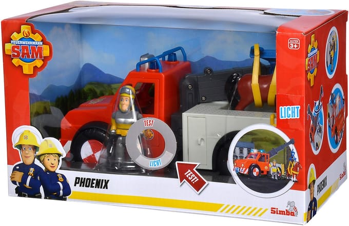 Simba Brandweerman Sam Phoenix Takelwagen speelgoed met paard.