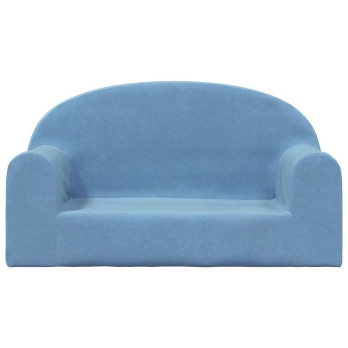 vidaXL - Kinderbank - 2-zits - zacht - pluche - blauw