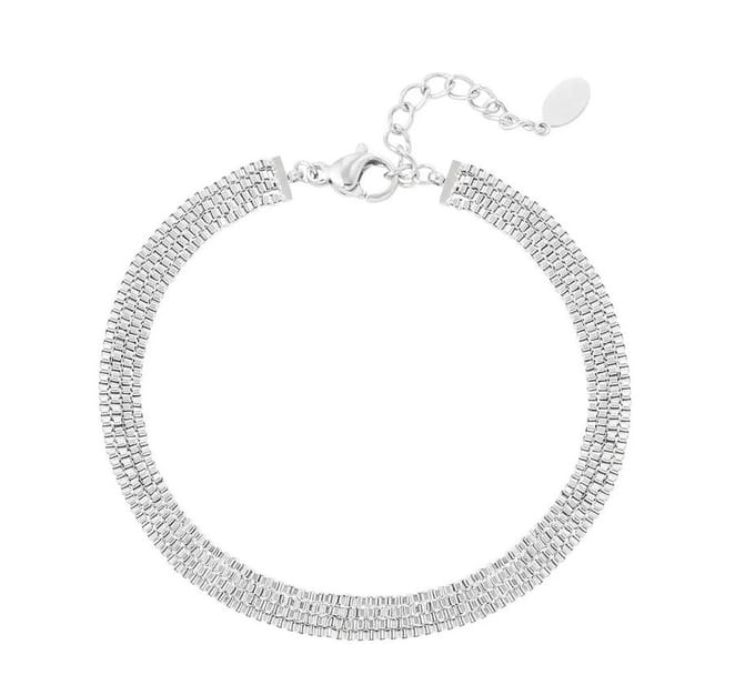 Platte stainless steel armband