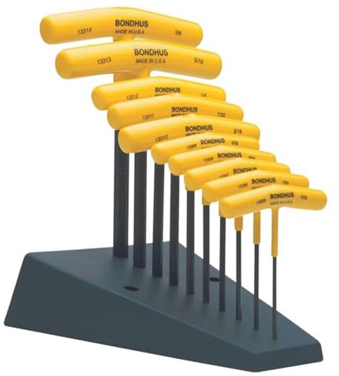 Set van 10 Hex T-handgrepen 3/32-3/8