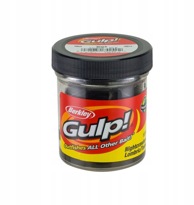 Berkley Gulp Nightcrawler kunstaas worm zwart 8cm 10 st