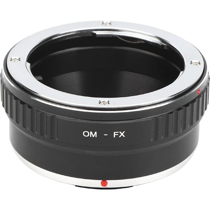 Fikaz OM FX Aluminiumlegering Lensadapterring voor Olympus OM-lens om te passen voor Fuji FX Mirrorless black